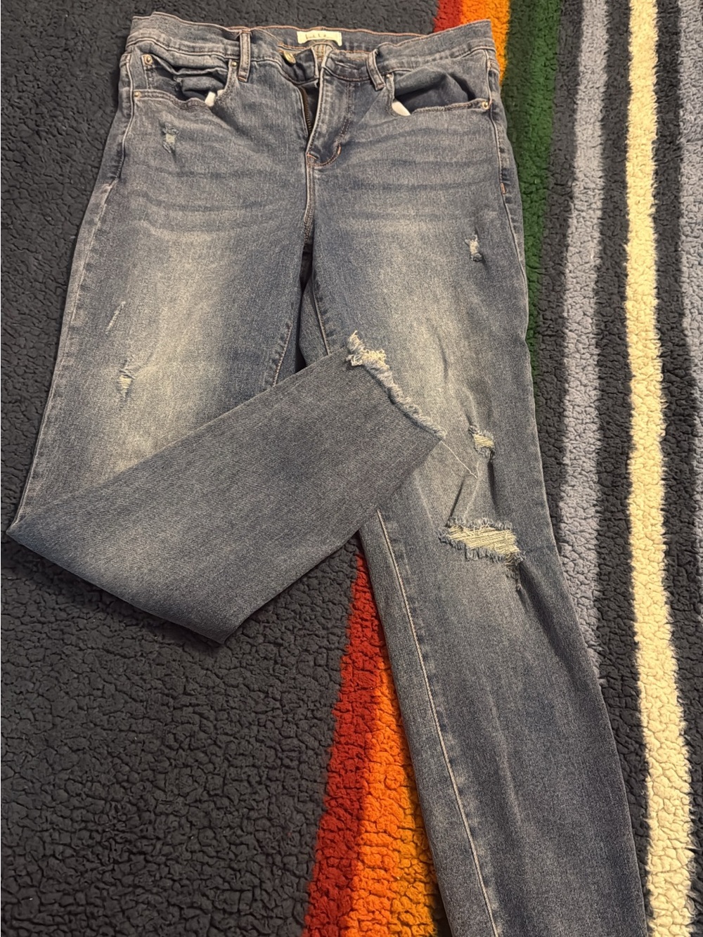 Nicole Miller Distressed Light Blue Skinny Jeans